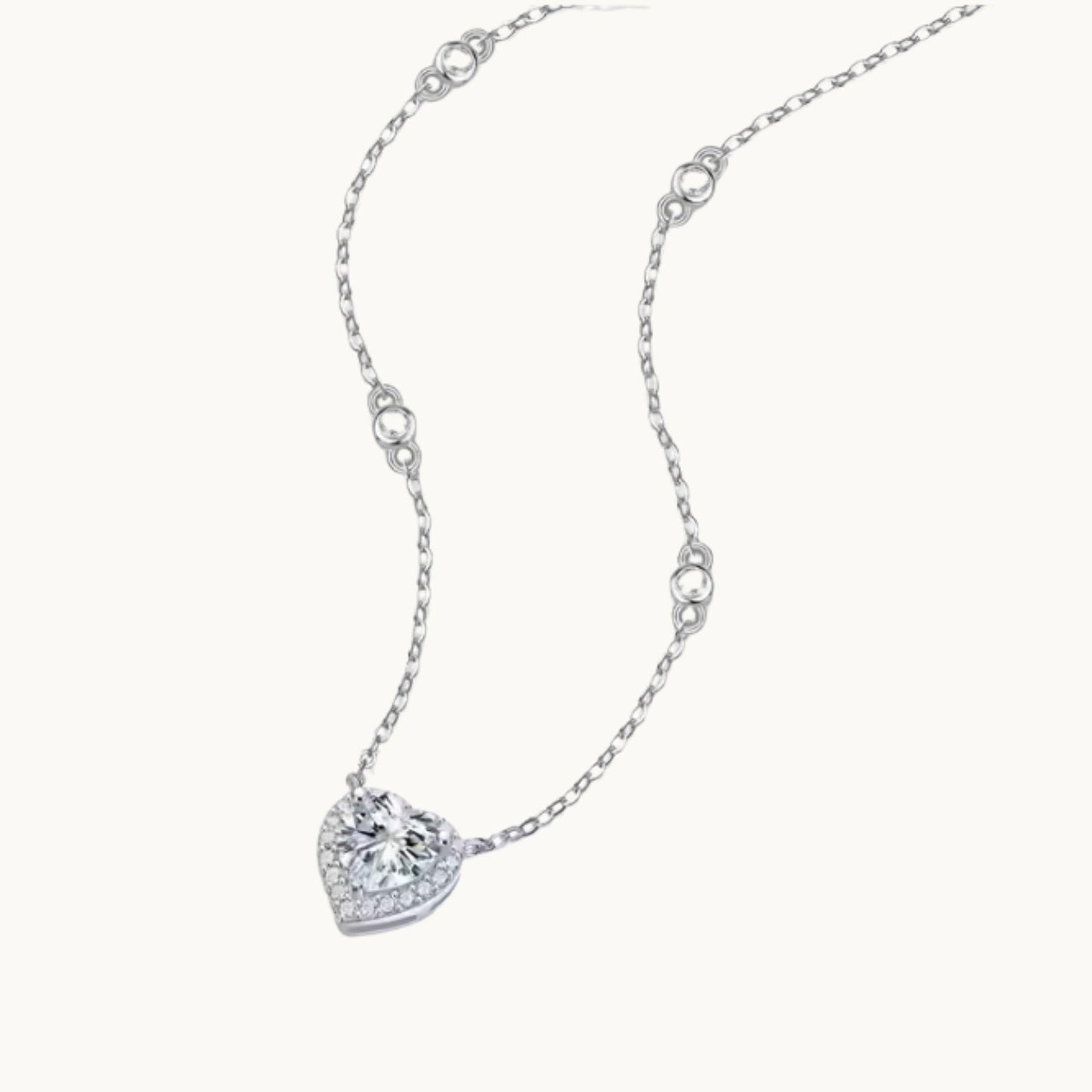 Moissanite Heart Necklace