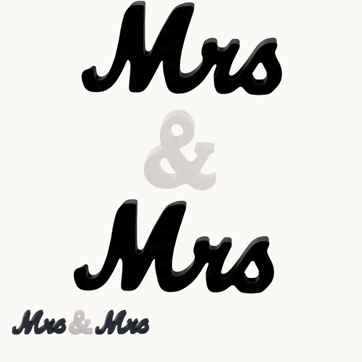 Mrs & Mrs Resin Letter Set – Wedding Table Display | Couple Gift Décor