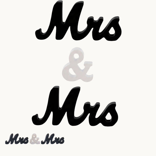 Mrs & Mrs Resin Letter Set – Wedding Table Display | Couple Gift Décor