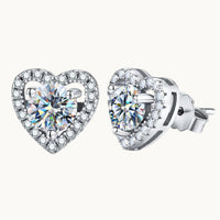Moissanite Heart Earrings