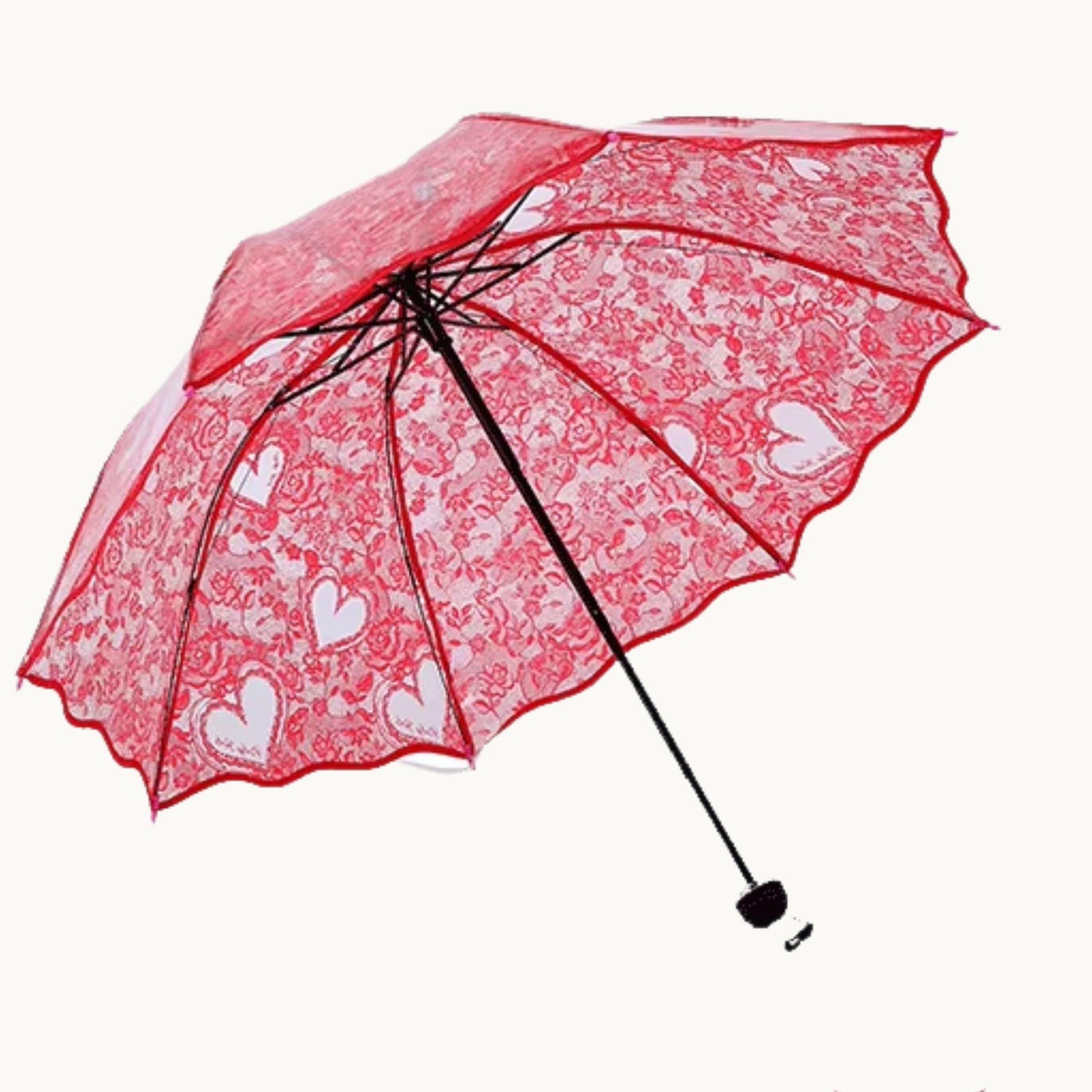 Heart Lace Clear Umbrella