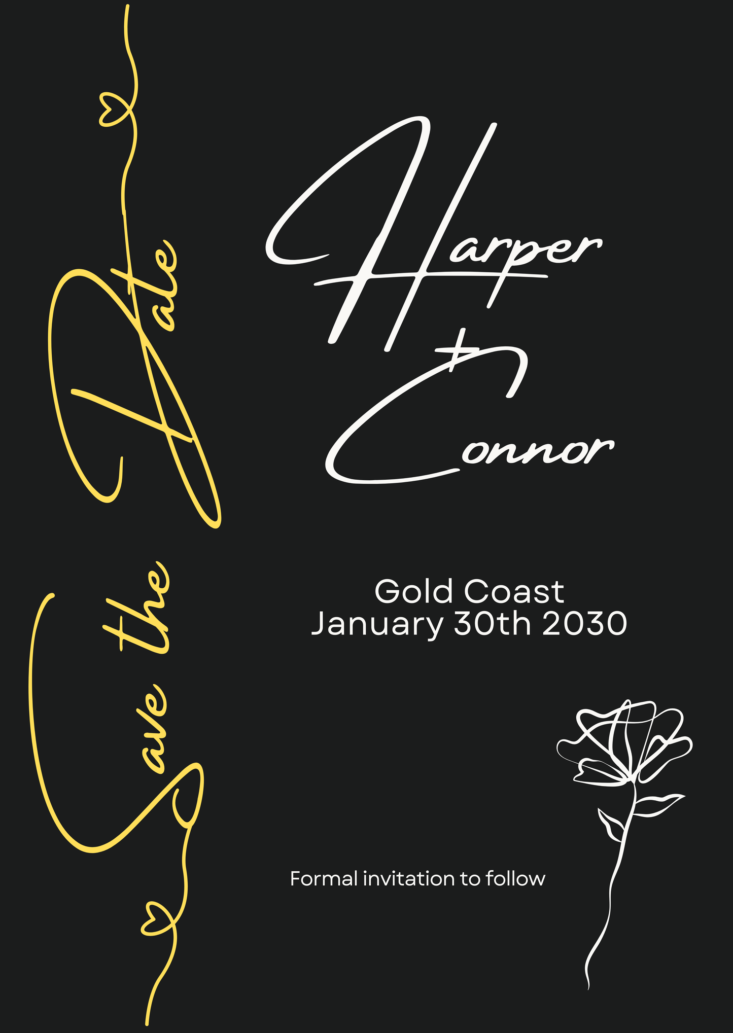 Demure Black – Wedding Invitation Set