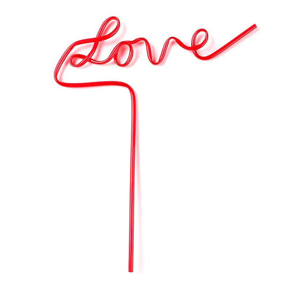 straw word 'love' on a white background