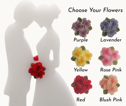 Resin Bride & Groom Candle Holder – Custom Floral Centre | Wedding Keepsake & Romantic Décor