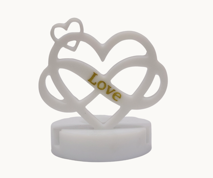 Resin Heart Infinity Candle Holder – Custom Floral Centre | Wedding Keepsake & Romantic Décor