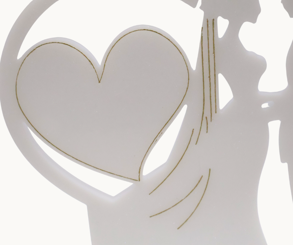 Resin Bride & Groom Heart Candle Holder – Custom Text Option | Wedding Table Décor & Keepsake