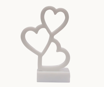 Resin Trio of Hearts Candle Holder – Custom Floral Centre | Wedding Keepsake & Romantic Décor