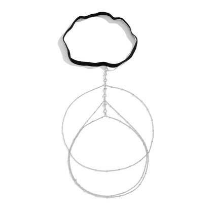 Silver thigh chain bridal garter